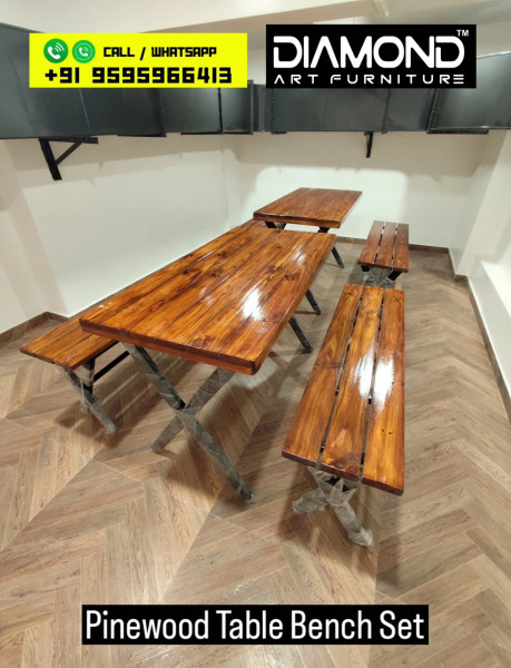 Pinewood Table Bench Set