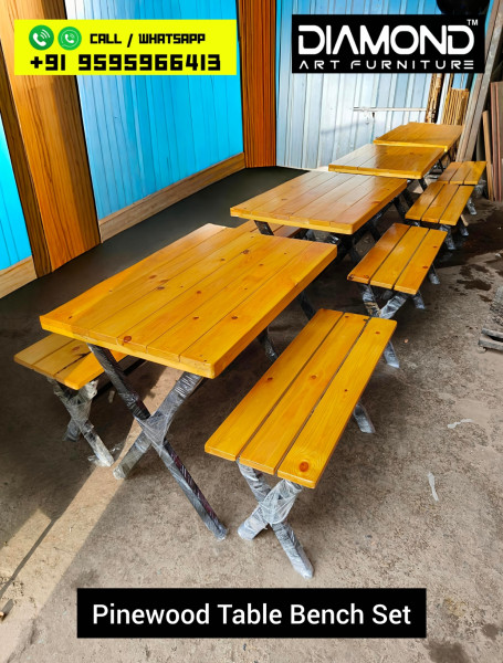 Pinewood Table Bench Set