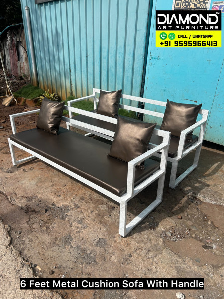6 feet Metal Cushion Sofa With Handle